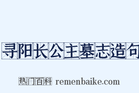 寻阳长公主墓志造句是什么意思的图片